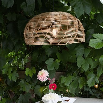 Duża rattanowa lampa zewnętrzna kwiat Mayla